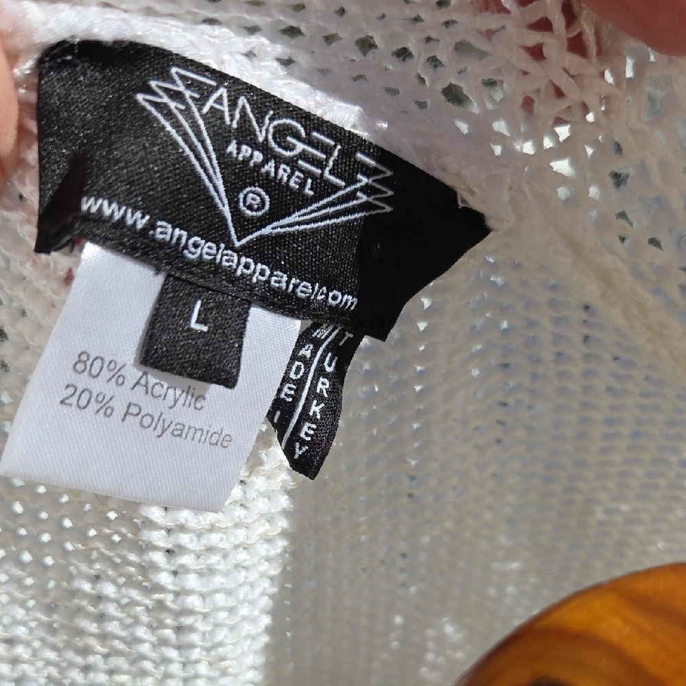 Angel Apparel Large White Open Front Cardigan - Picture 3 of 5